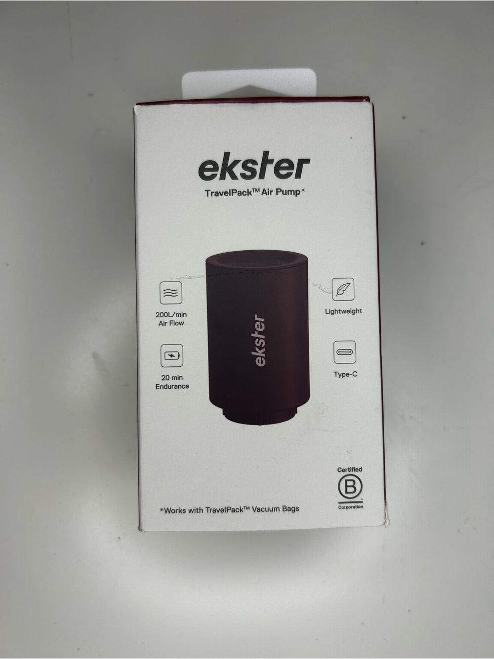 EKSTER Travel Pack Portable Air Pump Vacuum (EK-VB1-PMP) Rechargeable NEW BOX